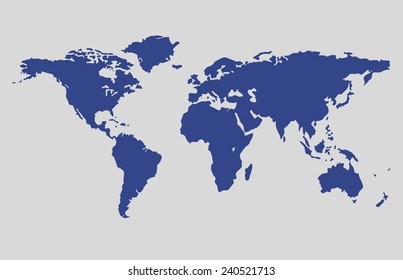 world map vector blue color, map vector