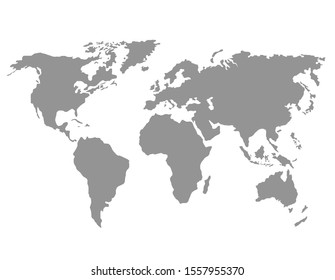 World map vector clipart. Isolated on white world map . 
