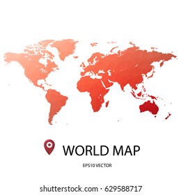 world map vector color Orange