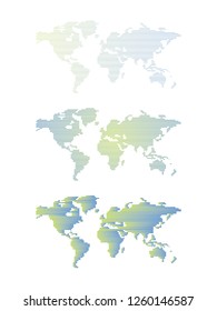 World map vector color shapes, isolated on white background.  Color map template for web site pattern and inphographics. Flat Earth similar worldmap icon. Travel worldwide. Business trip. - Vector