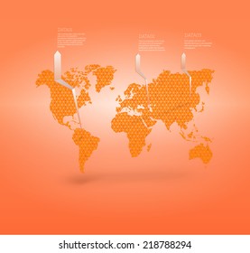 World map vector design with vector infographics elements 