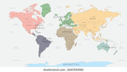World Map vector. Detailed illustration of worldmap