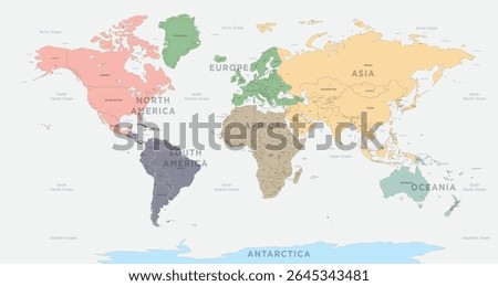 World Map vector. Detailed illustration of worldmap