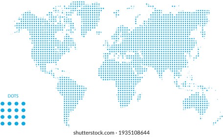 World Map Vector Dots Patterns with Colour