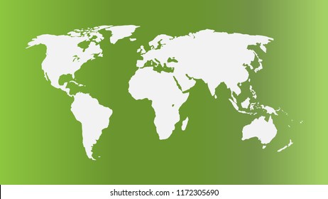 World Map Vector, Ecology Concept, Green World, Flat Earth Map For Website, Annual Report, Infographics, World Map Illustration, Vector Illustration