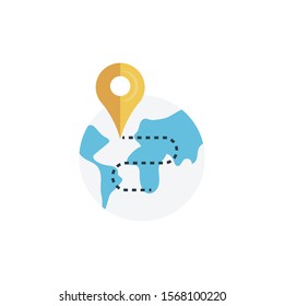 world map vector flat colour icon 