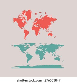 World map Vector for flat and sphere design 