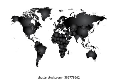 World map vector flat white