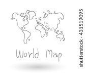 World Map Vector  freehand drawing illustration