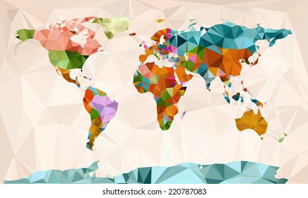 World map vector geometric design