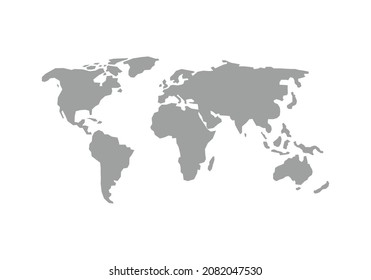 World Map Vector Grey color free vector Image