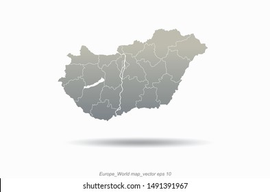 world map vector of hungray. eu country map.