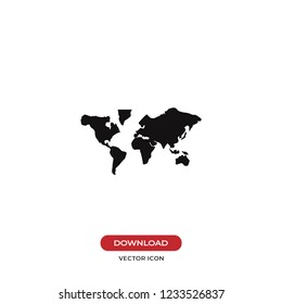World map vector icon
