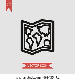 World map vector icon, illustration symbol