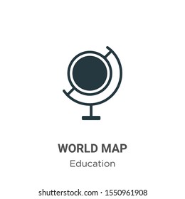 World map vector icon on white background. Flat vector world map icon symbol sign from modern education collection for mobile concept and web apps design.
