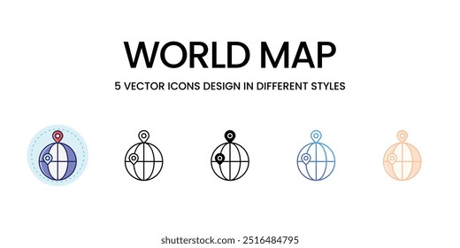 Ícone de vetor do World Map pronto para usar a ilustração de vetor