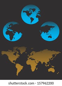 World Map vector Illustration.