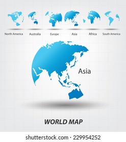 World Map vector Illustration - Shutterstock ID 229954252