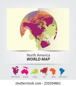 World Map vector Illustration.