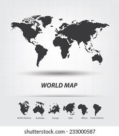 Ilustración del vector del mapa mundial