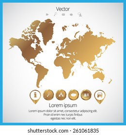World map, vector illustration