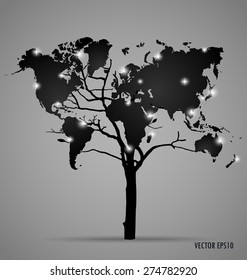 World map, vector illustration.