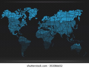 World Map Big Cities Connected By Stock Vector (Royalty Free) 547477828