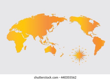 World map of vector, vector illustration