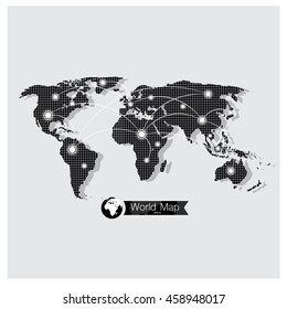 World map, vector illustration.