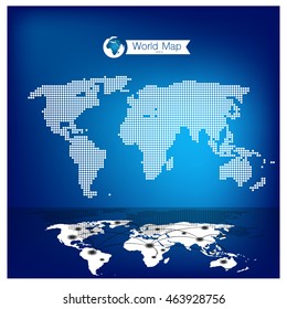 World map, vector illustration.