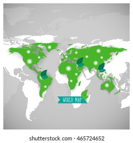 World Map, vector illustration.