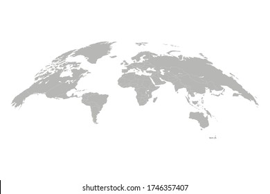 World map vector illustration. 3D globe world map isolated on white background