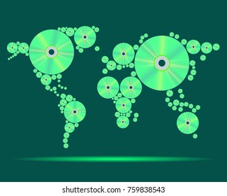 World Map, vector illustration. abstract background.