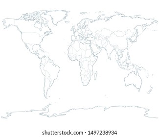 world map vector illustration continents countries stock vector royalty free 1497238934