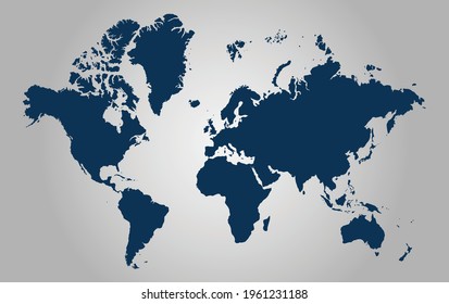 World map vector illustration, dark blue
