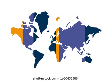 World map vector illustration isolated on white background