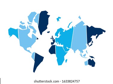 World map vector illustration isolated on white background