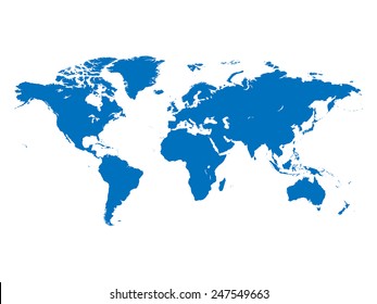 World map vector illustration isolated on white background