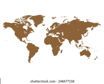 World map vector illustration isolated on white background