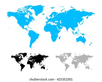 World map vector illustration isolated on white background
