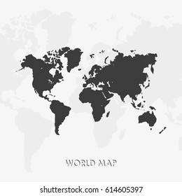 World map vector illustration. Mercator projection worldmap.