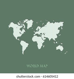 World map vector illustration. Mercator projection worldmap.