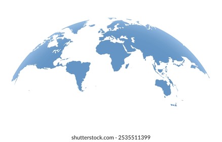 mapa de mundo Ilustração vetorial. Estilo colorido moderno globo curvo isolado no fundo branco. Modelo de design para layouts de site, planos de fundo, Mapa de modelo de viagem plano de fundo silhueta.
