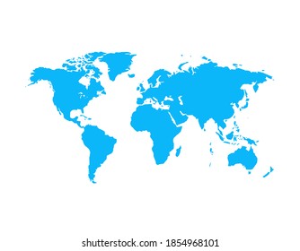 Ilustración del vector del mapa mundial en blanco