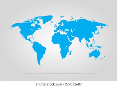 World map vector illustration on gray background stylish