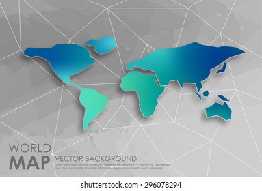 World Map, Vector illustration,Vector world map background with colorful and flat design style, clean and modern