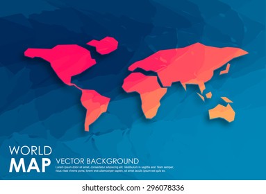 World Map, Vector illustration,Vector world map background with colorful and flat design style, clean and modern