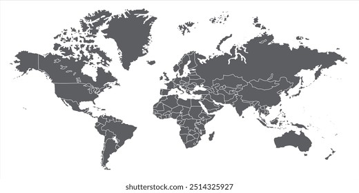 World map vector image 07, silhouettes world map, modern world map graphic, Countries Silhouettes Stock Illustrations, Vectors