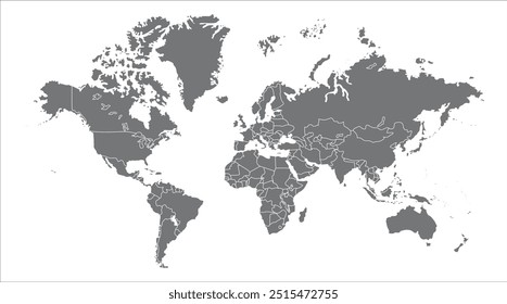 Imagem vetorial do mapa do mundo 12, silhuetas mapa do mundo, gráfico do mapa do mundo moderno, Países Silhuetas Ilustrações de Stock, Vetores