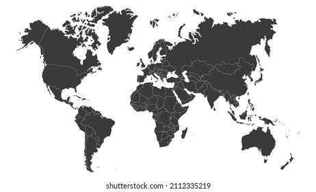 World map vector image isolated on white background.